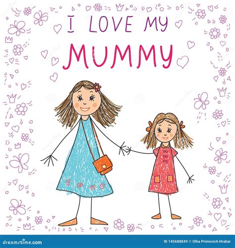 Mother Daughter Love Cute Drawings For Mom - Goimages Talk