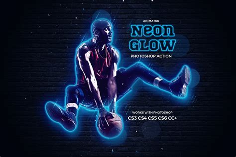 Neon Glow Photoshop Action - Hollands Software