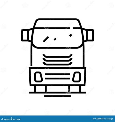 Huge Truck Line Icon, Concept Sign, Outline Vector Illustration, Linear ...