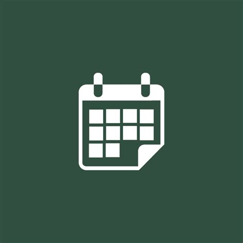 a white calendar icon on a dark green background with the date circled in three squares