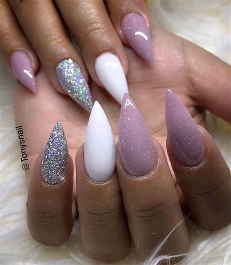 Custom nails design ️ #allpowder design by @tonysnail | Stiletto nails ...