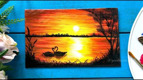 Easy Acrylic Sunset Painting For Beginners Step By Step Tutorial – Produk HNI