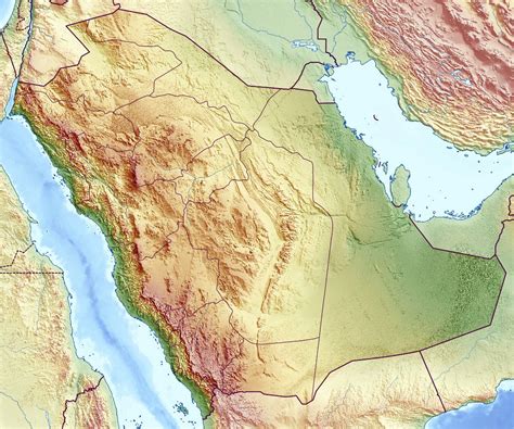 Grande mapa en relieve de Arabia Saudita | Arabia Saudita | Asia ...