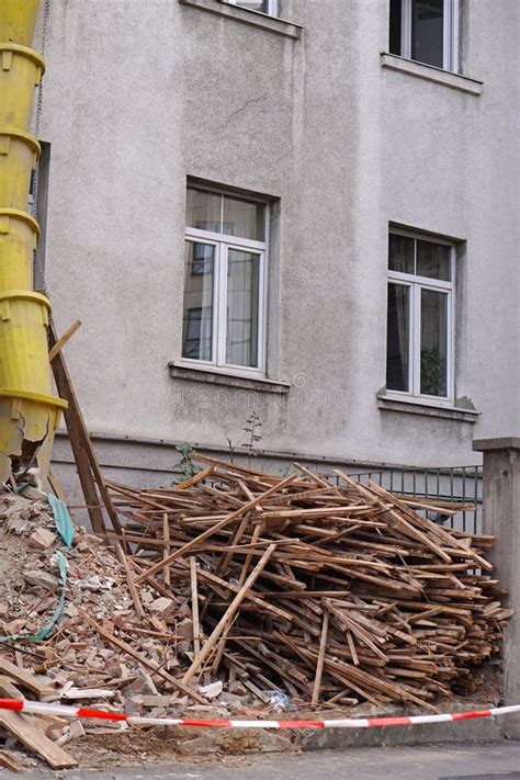 Construction Trash Chute Waste Stock Image - Image of yellow, outside ...