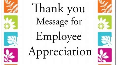 Thank you Message for Employee Appreciation