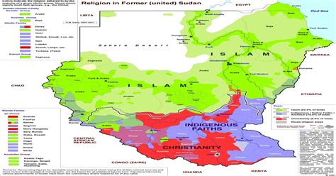 Religious Map of Sudan and South Sudan : MapPorn