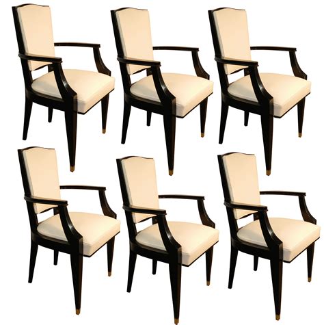 Jean Pascaud Set Of 6 Dining Room Chairs French Art Deco | Modernism