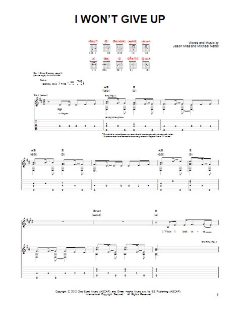 I Won't Give Up by Jason Mraz - Guitar Tab - Guitar Instructor