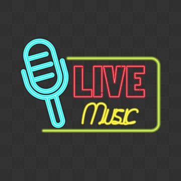 Live Music Sign With Lamp Live Traditional Venue Vector, Live ...