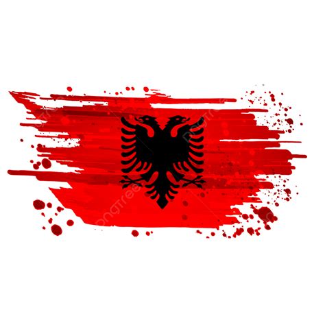 Albania Flag White Transparent, Albania Flag With Grunge Texture ...