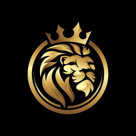 Royal Lion crown logo template. Elegant gold Leo crest symbol. Premium ...