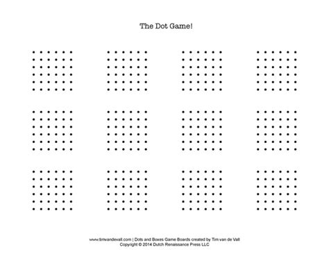 Free Printable Dots and Boxes Game Boards | Play the Dot Game