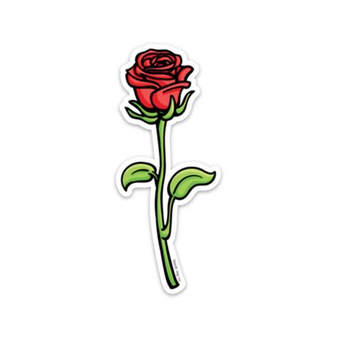 The Red Rose Sticker | Nature stickers, Bubble stickers, Cool stickers