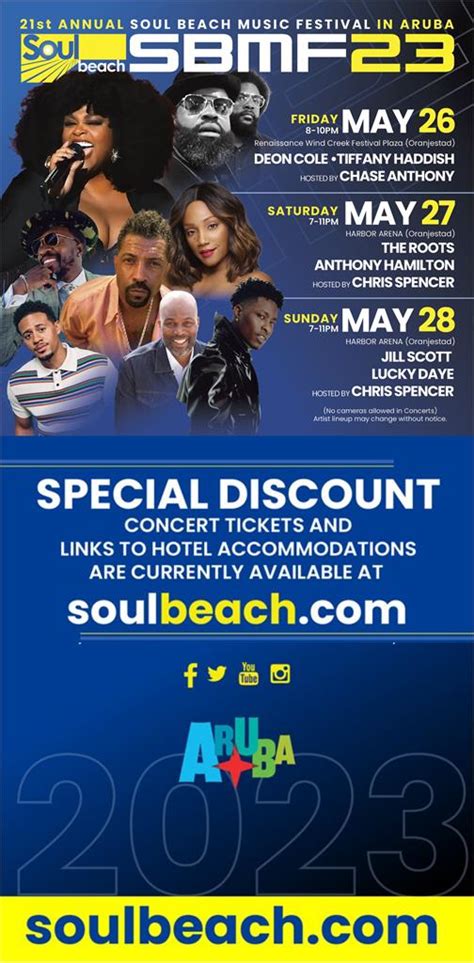 Aruba Soul Beach Festival 2024 Lineup - Image to u