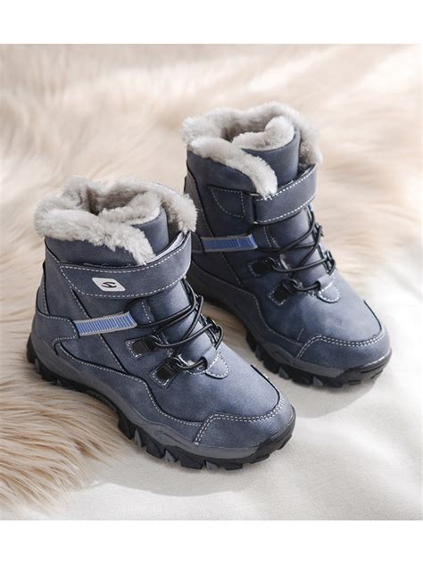 Warm Boys Snow Boots Fur Lined Waterproof Children’s Winter Boots ...