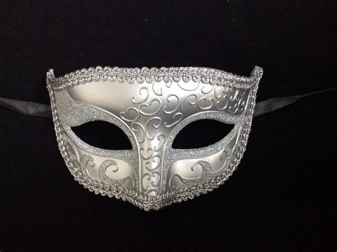 Amazon.com: Men's Masquerade Mask Venetian Design Masks Silver Colored ...