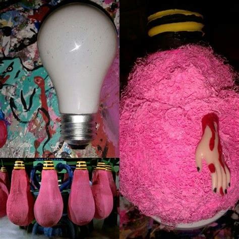 Recycled light bulb made into killer klowns from outer space cotton candy cocoon ornament! By ME ...