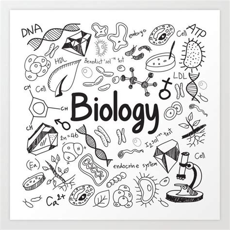 biology Art Print by jaliart | Science doodles, Biology drawing ...