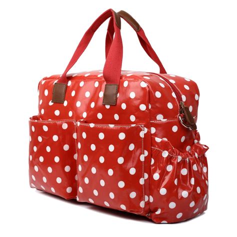 L1501D2 - Sac à Langer Bébé Miss Lulu à pois Rouge