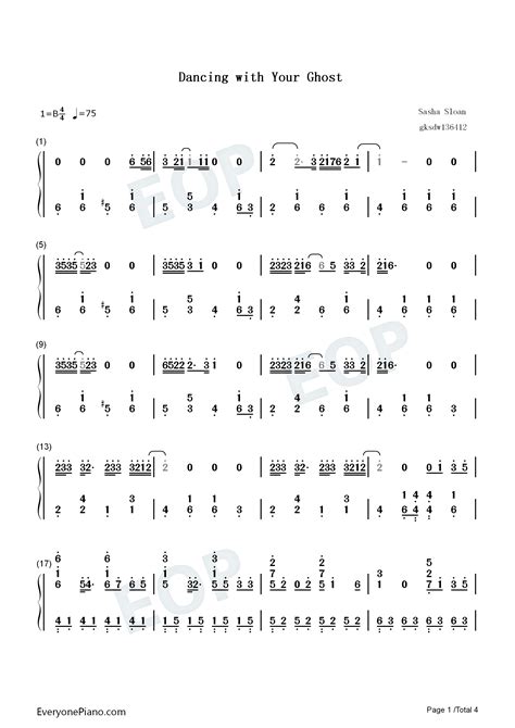 Dancing with Your Ghost-TikTok Hot Song Numbered Musical Notation Preview