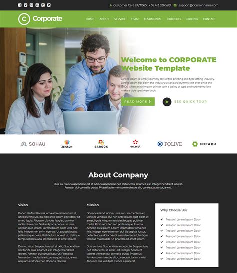 corporate HTML website templates free