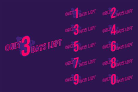 Set of number days left countdown 5058420 Vector Art at Vecteezy