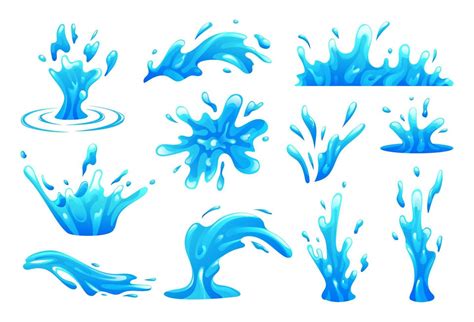 Water splash collection in cartoon style 11569342 Vector Art at Vecteezy