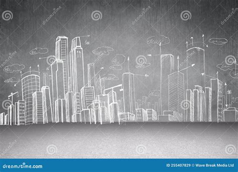 Hand drawn city plan stock image. Image of urban, cityscape - 255407829