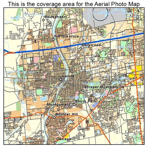 Aerial Photography Map of Aurora, IL Illinois