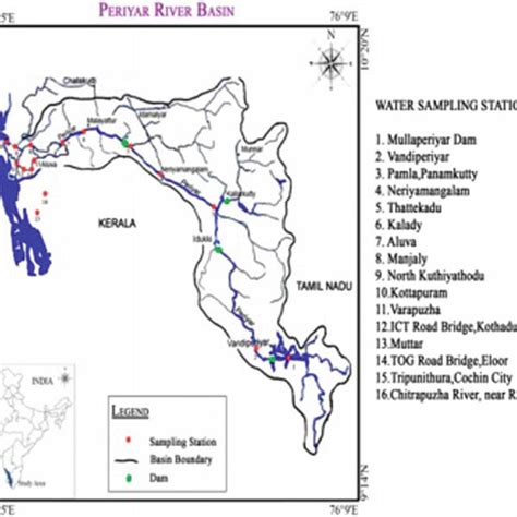 1 Sampling locations-Periyar River, Kerala, India | Download Scientific Diagram