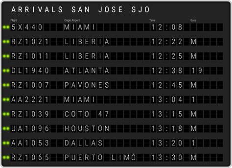 San José Juan Santamaría Airport [SJO] Arrivals & Flight Schedules