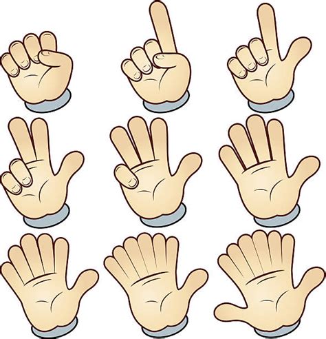 Numbers 1 5 Like Symbol And Like Hand Gestures Illustrations, Royalty ...