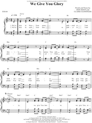 "We Give You Glory" Sheet Music - 1 Arrangement Available Instantly ...