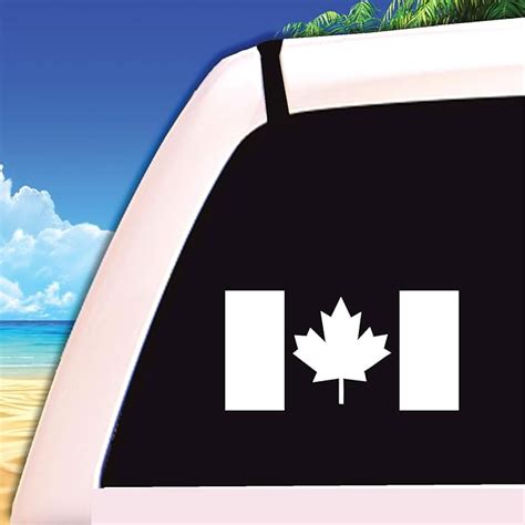 Amazon.com: Canada Flag Canadian - Vinyl Decal Sticker White : Automotive