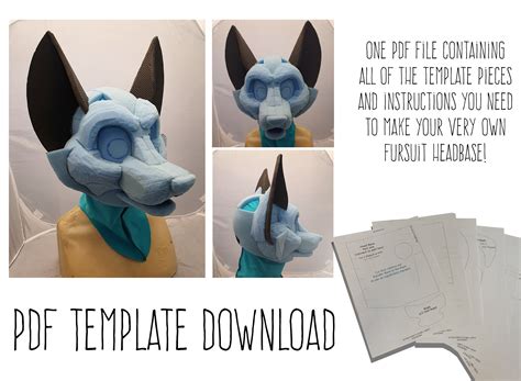 PDF TEMPLATE: Fursuit Head Base Fox Digital Download - Etsy.de