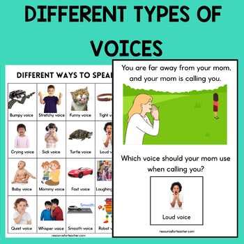 Different Types of Voices | Tone of Voice Cut and Paste Worksheets