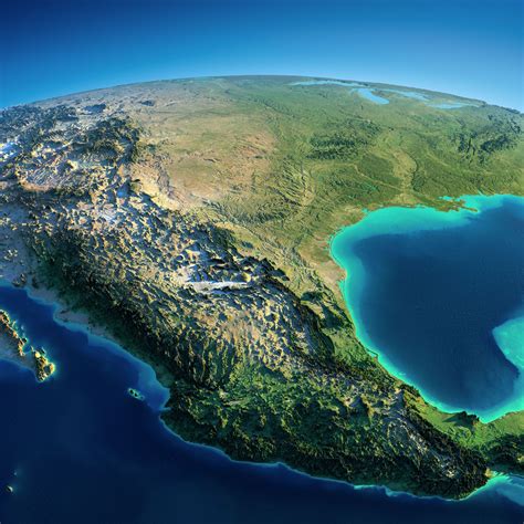 Exaggerated Relief Map of Mexico | Earth from space, Relief map, Earth