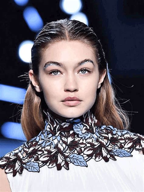 Gigi Hadid Rocked Glitter Eyebrows at Paris Fashion Week