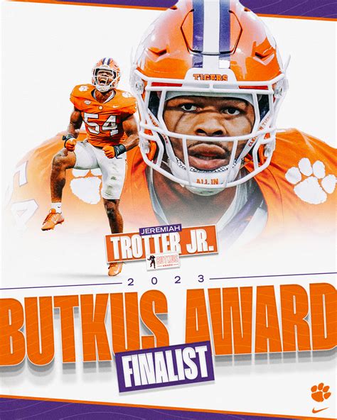 Trotter Named as Butkus Award Finalist – Clemson Tigers Official Athletics Site