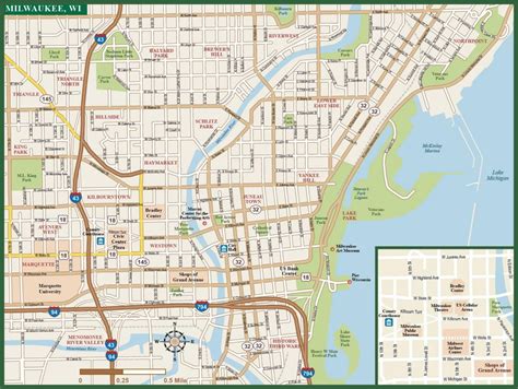 City of Milwaukee street map - Map of Milwaukee city street (Wisconsin ...