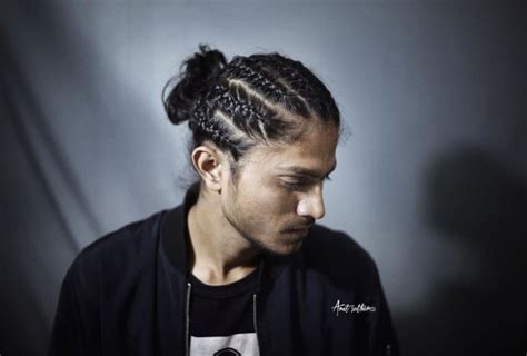 Man Bun Braided Hairstyles For Black Men