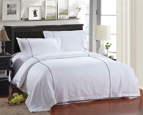 Hotel Collections 100% Fine Combed Cotton 40S Luxury White Color bed ...