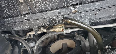 Thank you chevy for not crimping the oil cooler line correctly. 2019 silverado : r/Wellthatsucks