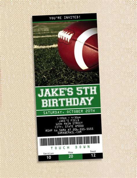 6 Best Images of Free Printable Football Ticket Template - Free Printable Football Birthday ...