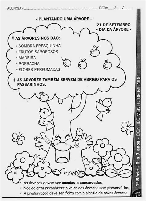 Dia da árvore desenhos para colorir, pintar, imprimir!ESPAÇO PEDAGÓGICO