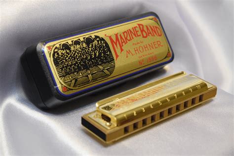 Hohner Harmonica, "Marine Band No.1896", GOLD. (Pic. #1) | Harmonicas, Harmonica, Hohner