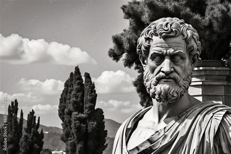 Bust of Aristotle, philosopher of Ancient Greece. The Greek philosopher ...