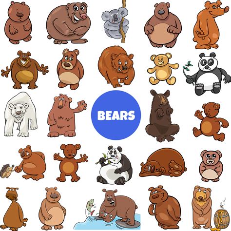 cartoon bears animal characters big set 4998686 Vector Art at Vecteezy