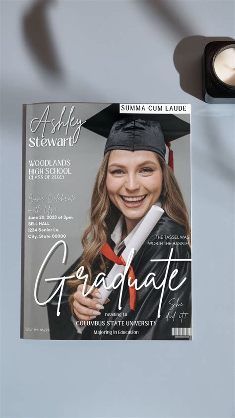 Graduation Invite Idea, Magazine Cover Announcement. Customize your ...