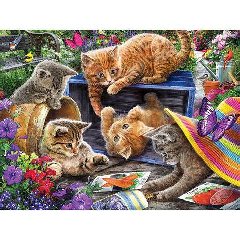 Kitten Garden Fun 500 Piece Jigsaw Puzzle | Bits and Pieces